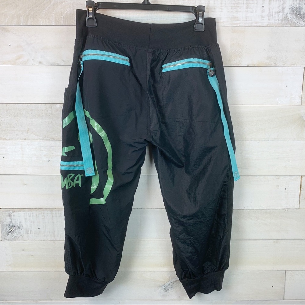 Zumba Pants Crop Black Pockets Size Large